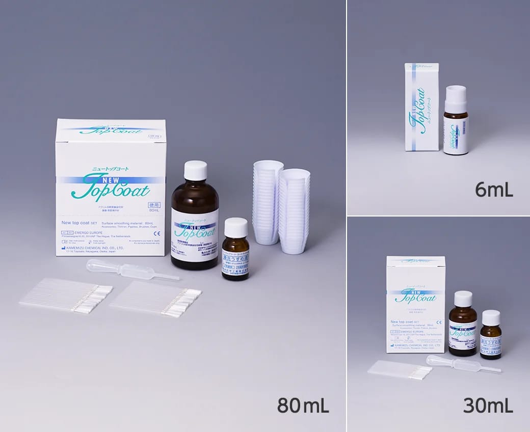 Smooth Surface Coating and Adhesive Material New Top Coat – Kamemizu Chemical Industry Co.,Ltd., Prothesenkunststoffe