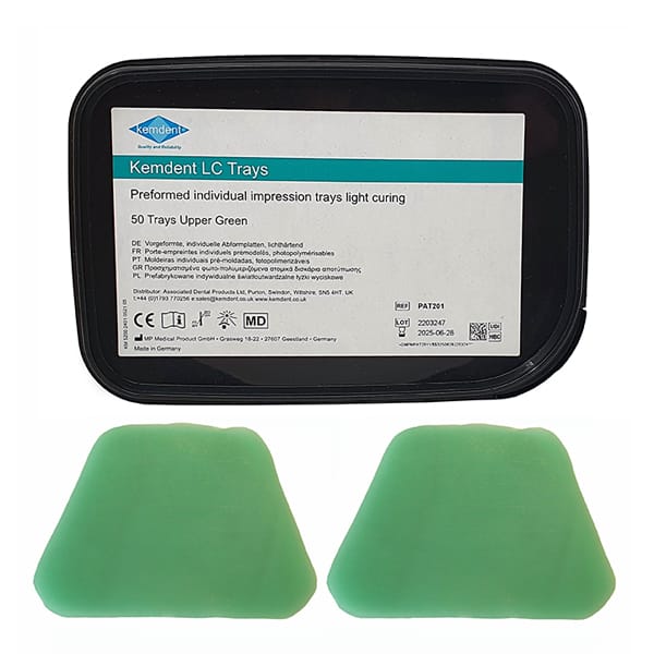 Kemdent Light-Cure Trays Green Upper 50 – Associated Dental Products Limited Kemdent, Abdrucklöffel