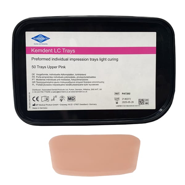 Kemdent Light-Cure Trays Pink Upper 50 – Associated Dental Products Limited Kemdent, Abdrucklöffel