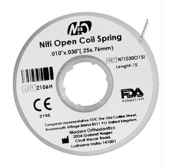 TiNol-1 NiTi Offene Spiralfeder – Modern Orthodontics, Drähte und Bögen