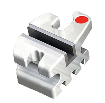 Kieferorthopädisches Keramikbracket mit Metallslot