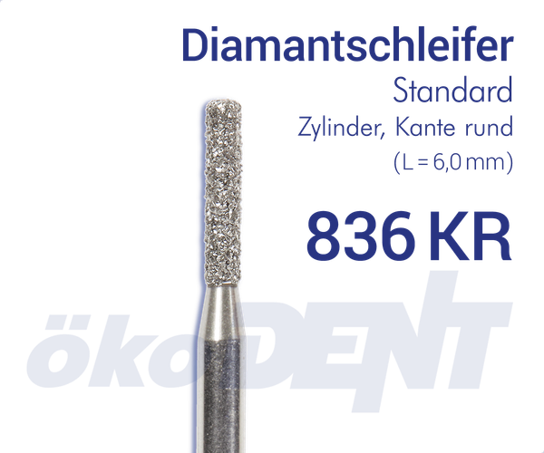 Standard-Diamant 836KR - Zylinder, Kante rund