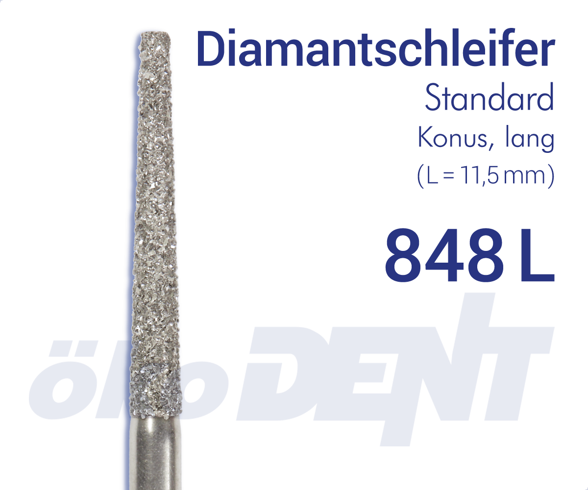 Standard-Diamant 848L - Konus, lang – ökoDENT, Diamanten