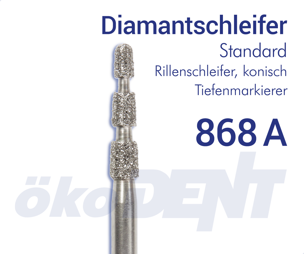 Standard-Diamant 868A - Rillenschleifer, konisch - Tiefenmarkierer – ökoDENT, Diamanten