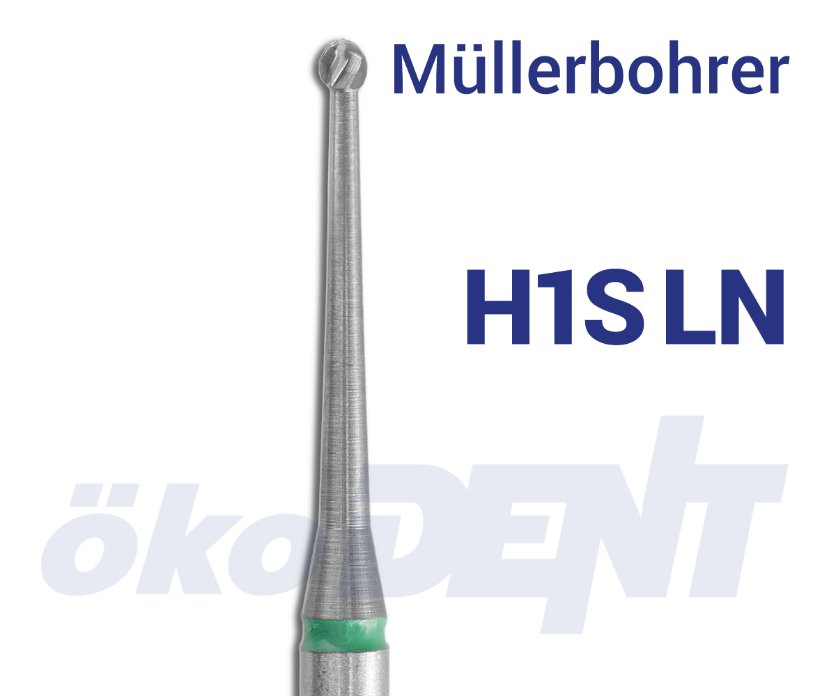Müllerbohrer H1S LN – ökoDENT, Hartmetallbohrer, Keramikbohrer