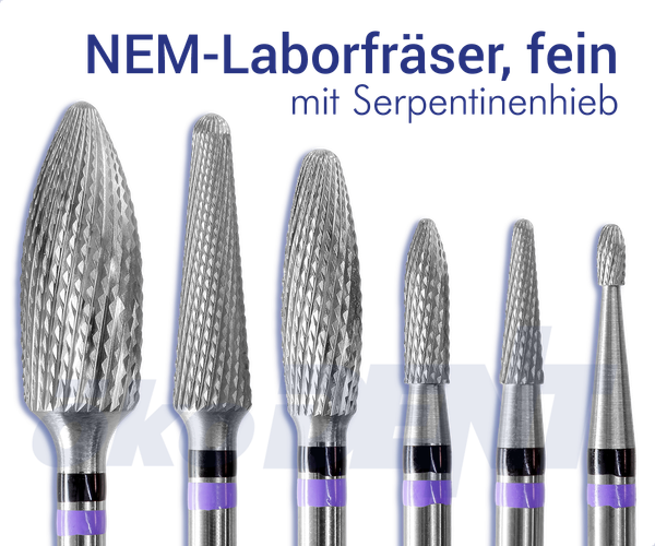 NEM-Laborfräser, fein - mit Serpentinenhieb