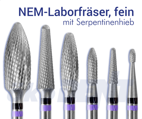 NEM-Laborfräser, fein - mit Serpentinenhieb – ökoDENT, Rotierende Instrumente Labor