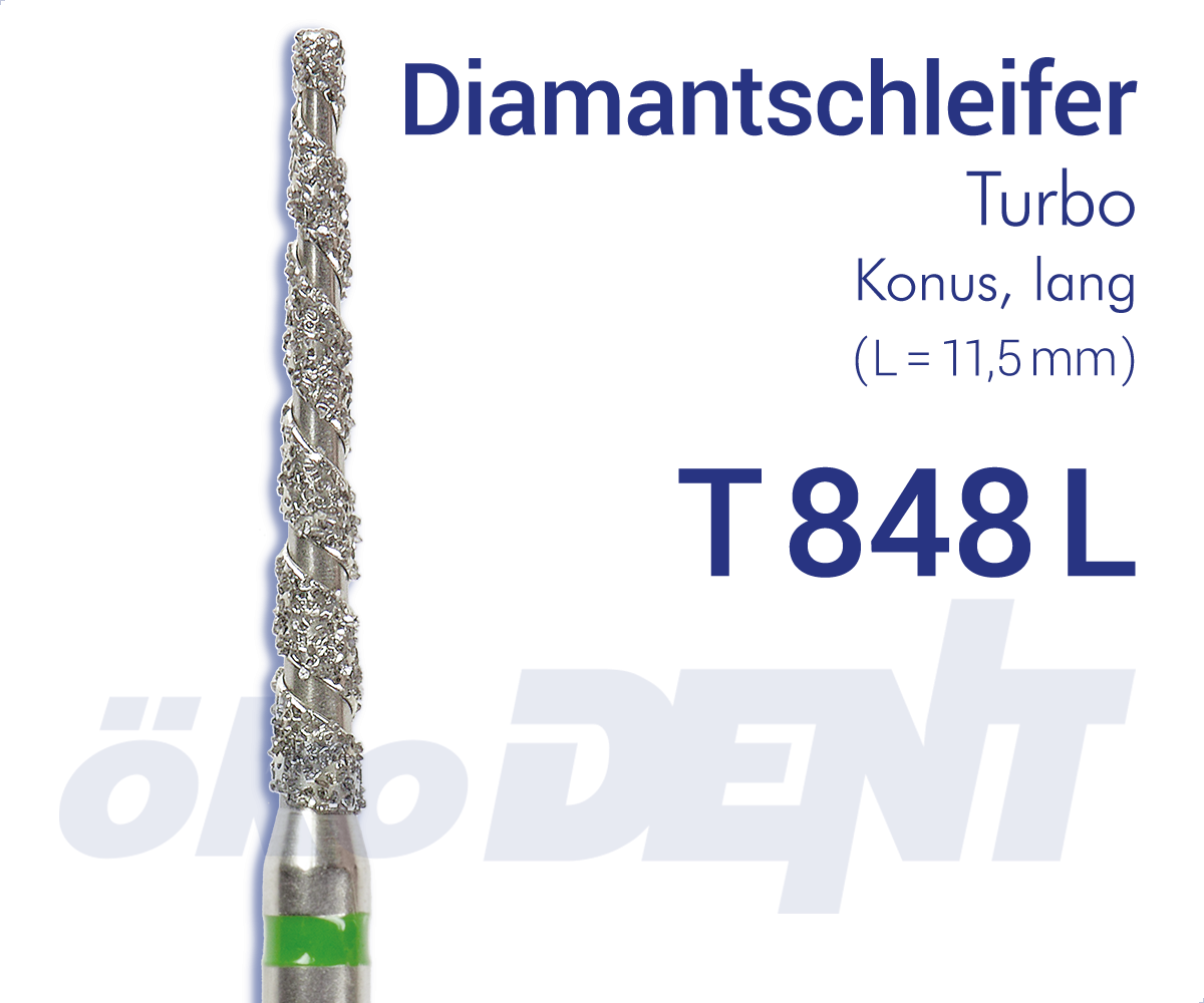 Turbo-Diamant T848L - Konus, lang – ökoDENT, Diamanten