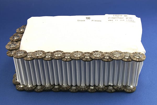Miniaturbürsten mit Handstück, Ziegenhaar grau, Ø 17 mm, 113/17 mm H, 100 Stück MBH 13 109