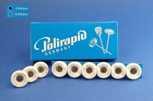 Miniaturbürsten mit Handstück, Filzscheibchen, Ø 23 mm, 101/23 mm H, 6 Stück MBH 21 400