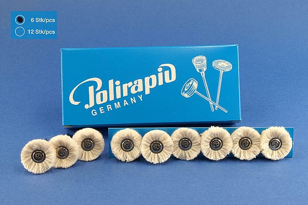 Miniaturbürsten mit Handstück, Baumwollgarn, Ø 23 mm, 103/23 mm H, 6 Stück MBH 30 400