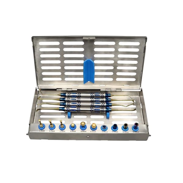 Erweitertes Sinuslift-Set für Dentalimplantate mit Bohrern, Tiefenanschlägen und Elevationsinstrumenten