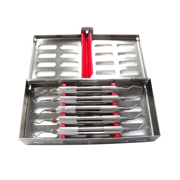 Gracey-Küretten-Set mit Kassettentablett