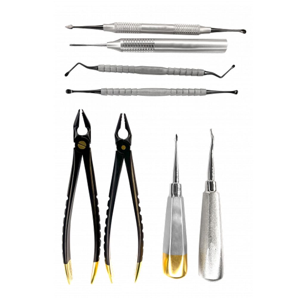 Atraumatisches Extraktionsset, 8-teilig – Precision Dental, Wurzelheber