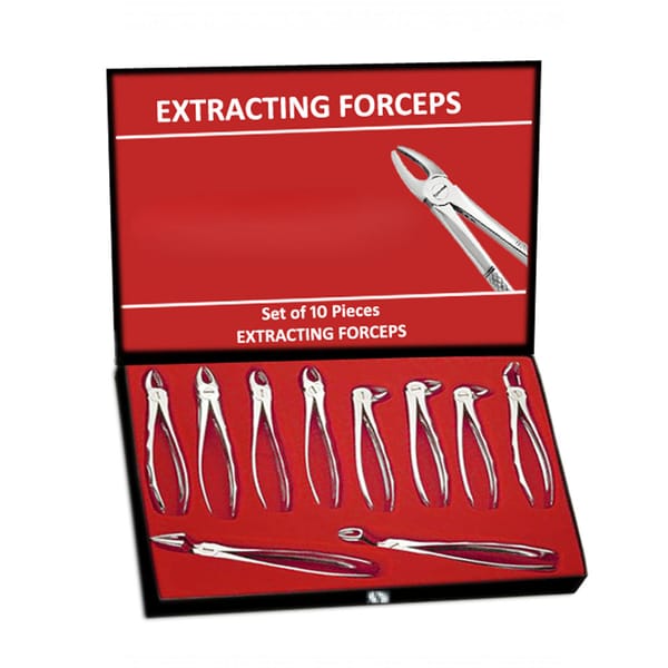 Extraktionszangen-Set mit 10 Stück – chirurgisches Dentalinstrumenten-Set