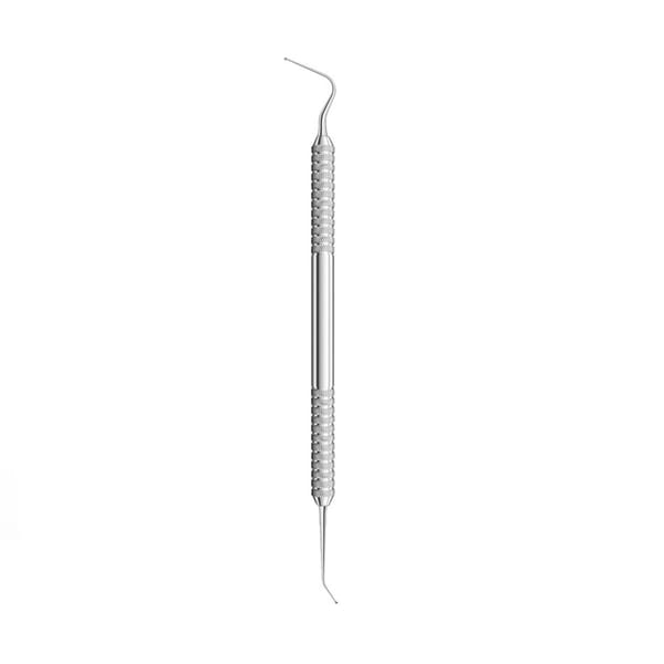 Stopfer Dical-Instrument Nr. 2, 0,8 mm Kugel, langer rückwärts gewinkelter Schaft / kurzer gewinkelter Schaft, Massivgriff