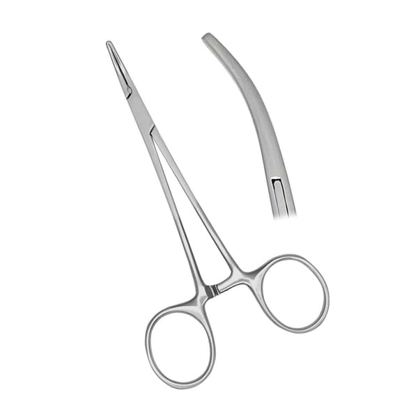 Halstead Mosquito Zange 12,5 cm gebogen 1×2 Zähne