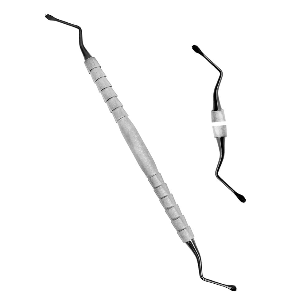 Lucas Knochenlöffel mikrogezahnt 3 mm, titanbeschichtete Spitzen – Precision Dental, Chirurgische Instrumente