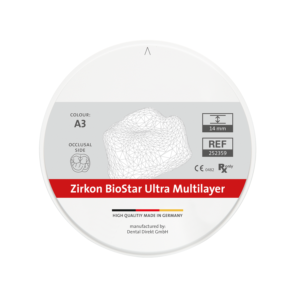 Zirkon BioStar ULTRA Multilayer Ø 98.5 mm, colour C4 – SILADENT Dr. Böhme & Schöps, Zirkonoxid
