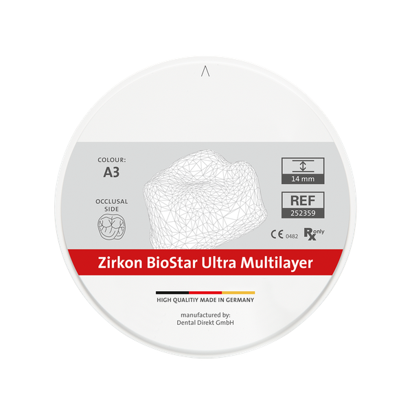 Zirkon BioStar ULTRA Multilayer Ø 98.5 mm, colour A3