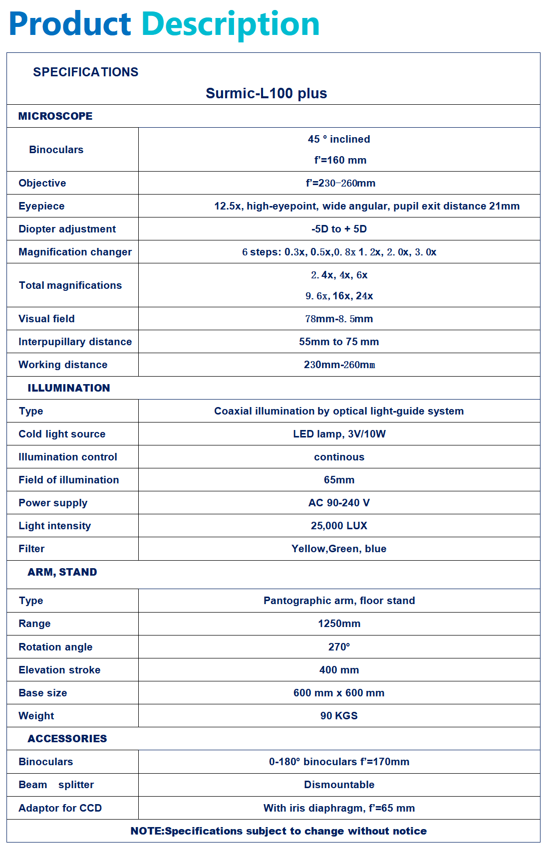 Surmic-L100 Plus Chirurgisches Mikroskop – Suzhou Chuangling Medical Devices Co.,Ltd, Lupenbrillen und Mikroskope