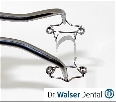 New tooth matrix with automatic adjustment for 4-surface molar fillings – Dr. Walser Dental, Matrizen
