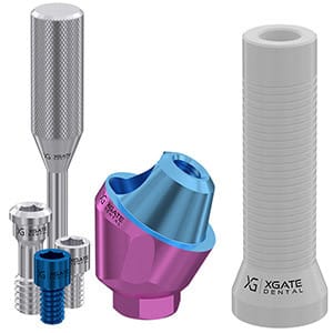 Set 30° angled multi unit abutment D-type with castable sleeve