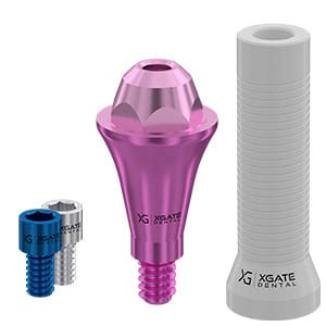 Set straight multi unit abutment D-type Conical Mini with castable sleeve