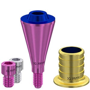 Set straight multi unit abutment V-type Conical Mini with sleeve 4.0 mm