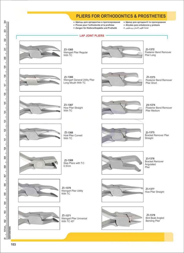 Pliers For Orthodontic Instruments & Prostheties ZI-1365