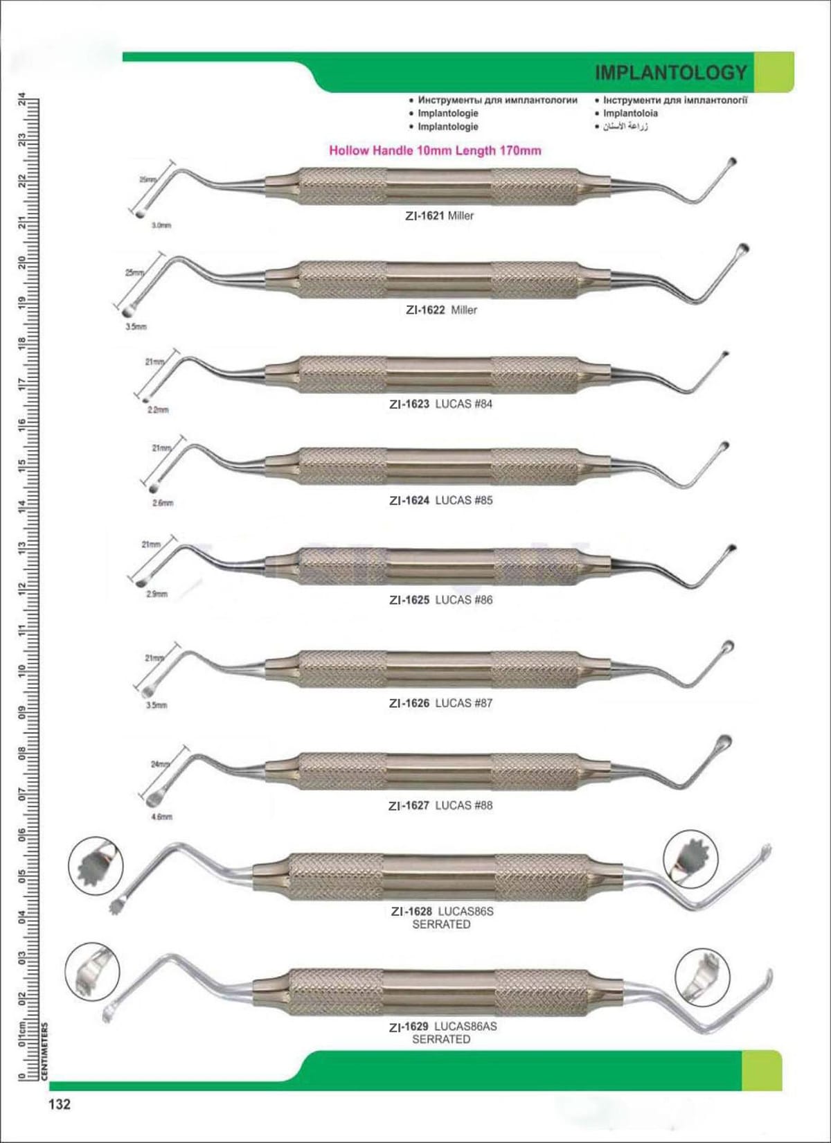 Implantology ZI-1621 – Zaryab Instruments, Bohrer und Osteotome