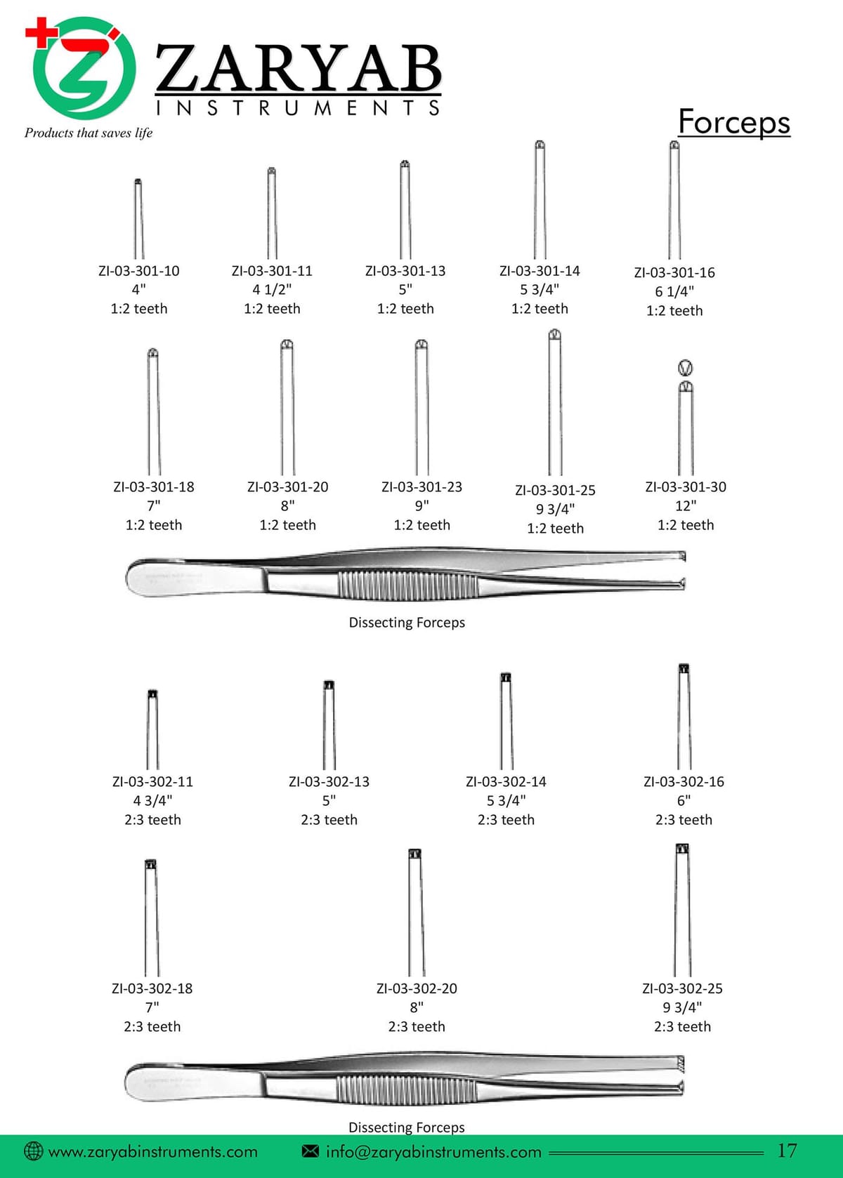 Forceps ZI-03-301-10 – Zaryab Instruments, Chirurgische Pinzetten