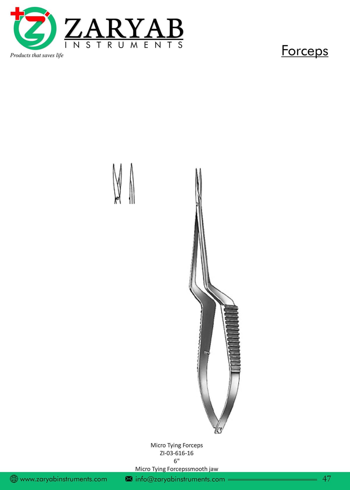 Forceps ZI-03-616-16 – Zaryab Instruments, Chirurgische Pinzetten