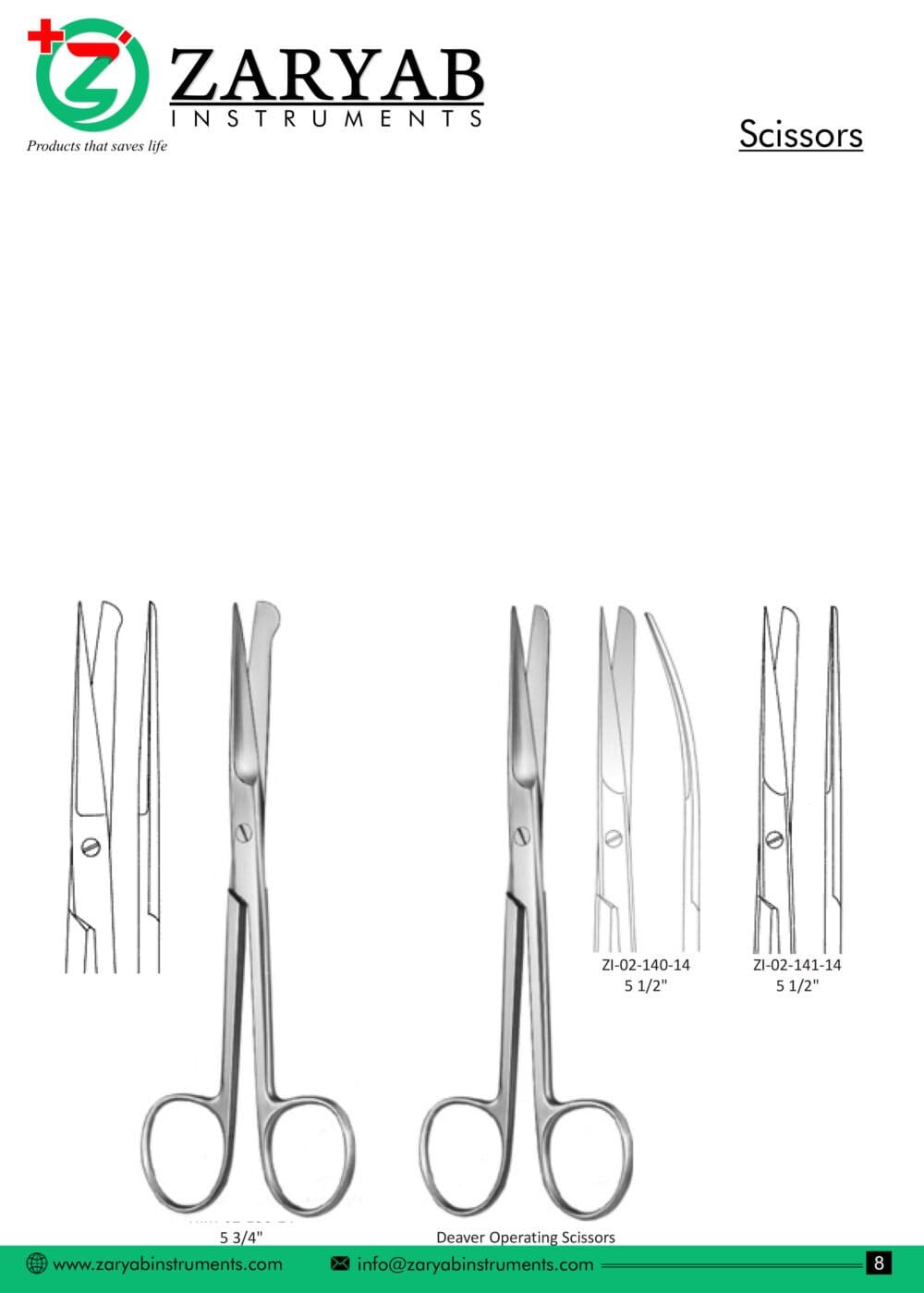 Scissors – Zaryab Instruments, Skalpelle und Zubehör