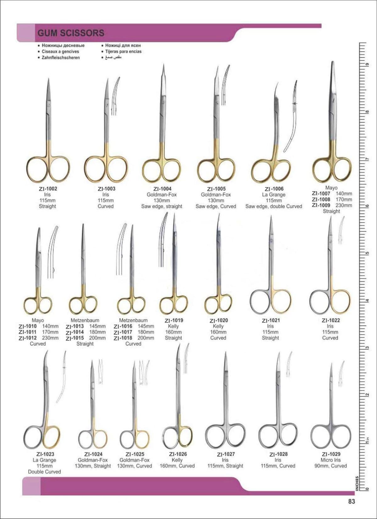 Gum Scissors ZI-1002 – Zaryab Instruments, Gingivektomiemesser - Zahnfleischscheren